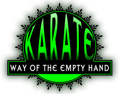 Emblema karate verde com setas