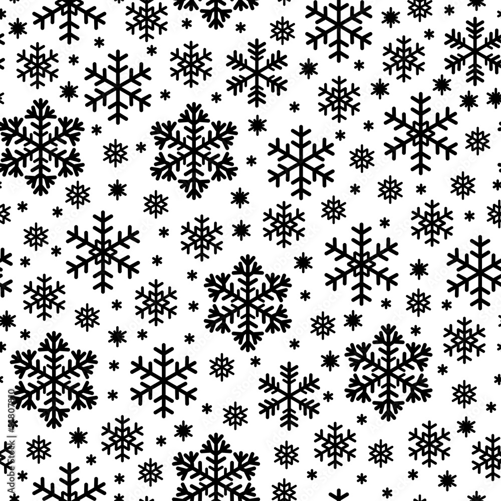 Sticker Snowfall seamless pattern