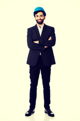 Handsome engineer in protective helmet.