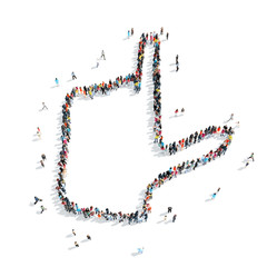 people shape  hand cartoon