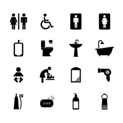 Toilet icon. Bathroom icon. Restroom icon. Vector Illustration.
