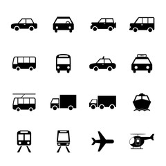 Vehicle and Transportation icons set. Car icon. Plubic bus icon. © lightenir