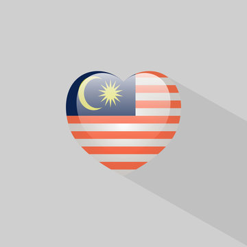Love Malaysia symbol with shadow