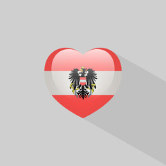 Love Austria symbol with shadow