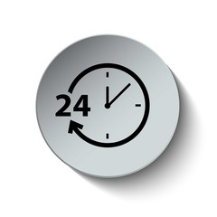 24 hours support icon. Customer service icon. Computer icon. But