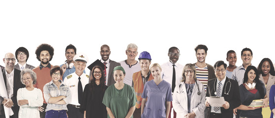 Group of Multiethnic Diverse Mixed Occupation People Concept