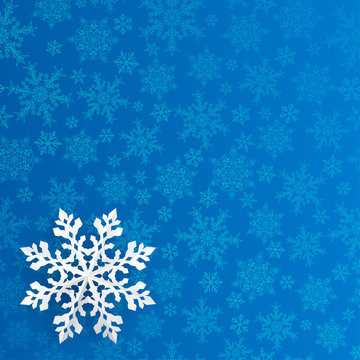 Christmas Background With Paper Snowflake