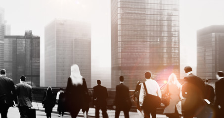Fototapeta premium Commuter Business People Cityscape Corporate Travel Concept