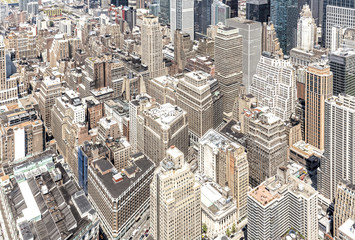 Fototapeta na wymiar Aerial view of Manhattan's downtown, NYC.