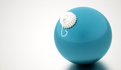 Christmas bubbles rendered on white background