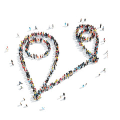 people  shape map pointer cartoon