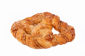 Puff pastry isolate on white