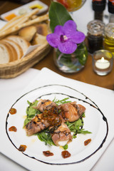 buffalo mozzarella cheese with parma ham