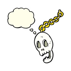 cartoon chain with thought bubble