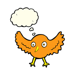 cartoon bird with thought bubble