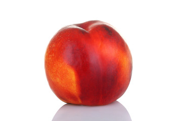 .   ..peach isolated on white background.