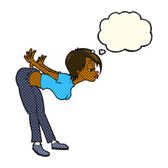 cartoon sexy woman with thought bubble