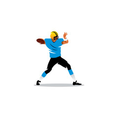 Fototapeta na wymiar American football. Player sends the ball. Vector Illustration.