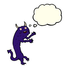 cartoon devil with thought bubble