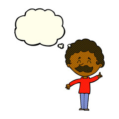 cartoon man with idea with thought bubble