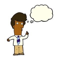 cartoon man with question with thought bubble