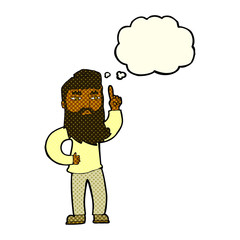 cartoon man with idea with thought bubble