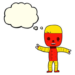 cartoon robot with thought bubble