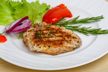 Grilled pork steak