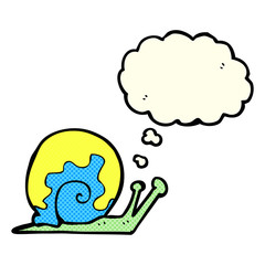 cartoon snail with thought bubble