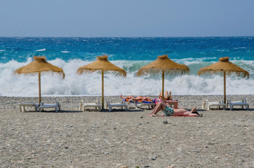Relaxing in the beach