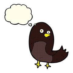 cartoon bird with thought bubble