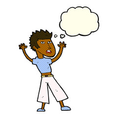 cartoon man panicking with thought bubble
