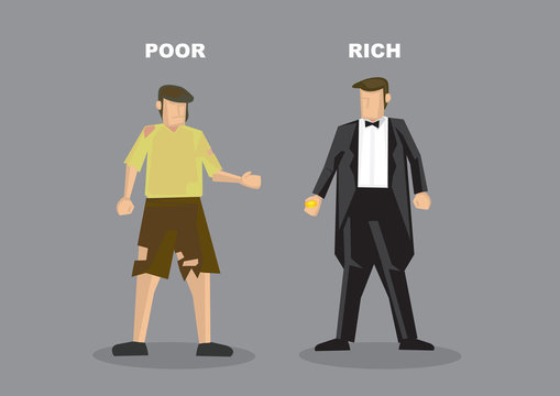 Rich Man Poor Man Vector Illustration