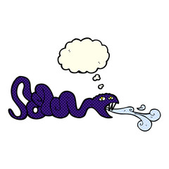 cartoon snake with thought bubble