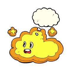 cartoon cloud with thought bubble