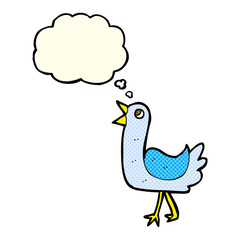 cartoon bird with thought bubble