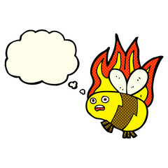 cartoon bee with thought bubble