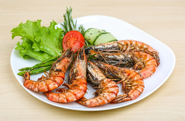 Grilled prawns