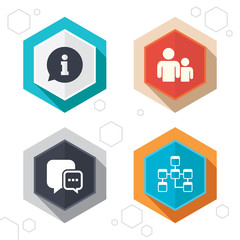 Information sign and group. Communication icons.