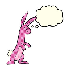 Obraz na płótnie Canvas cartoon rabbit with thought bubble