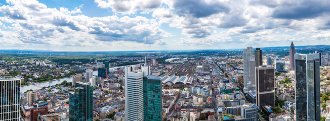 Fototapeta premium Financial district in Frankfurt