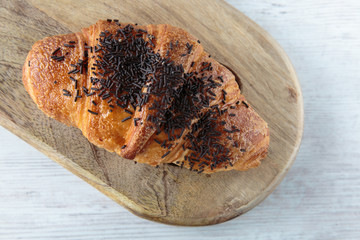 Delicious french croissant for a sweet breakfast