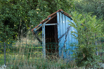 abandoned shed in the countryside near Dijon, France
