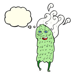 cartoon monster with thought bubble