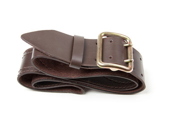 leather belt on white background
