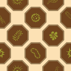 Seamless background with Bacteria for your design