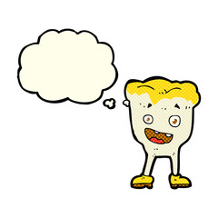 cartoon tooth with thought bubble