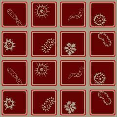 Seamless background with Bacteria for your design