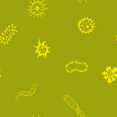 Seamless background with Bacteria for your design