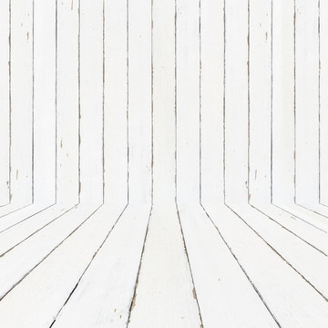 White Wood Background And Floor, Wooden Room Background, Interio